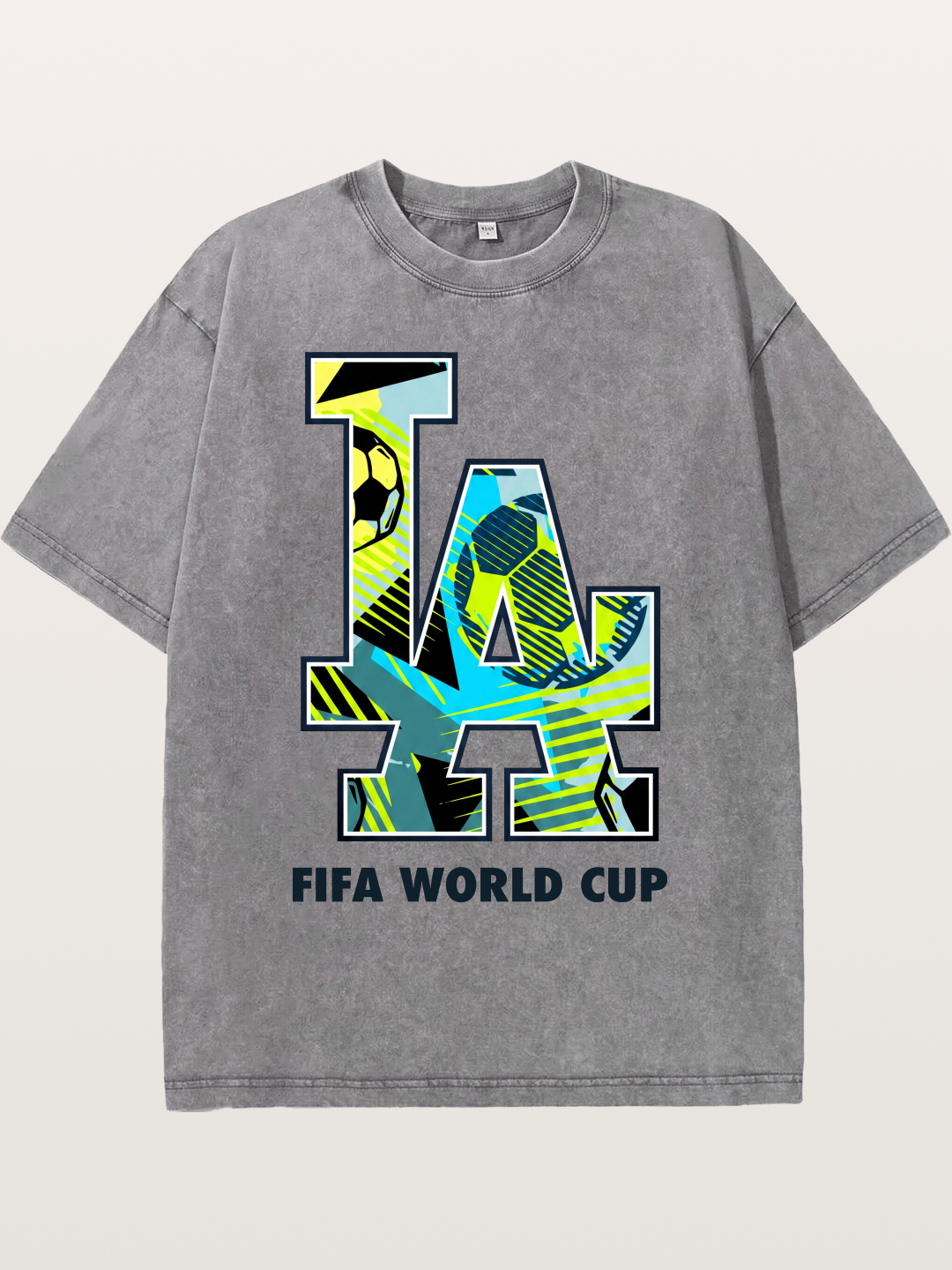 FIFA WC LA Geometric Soccer Fill Washed T-shirt