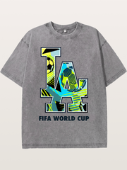 FIFA WC LA Geometric Soccer Fill Washed T-shirt