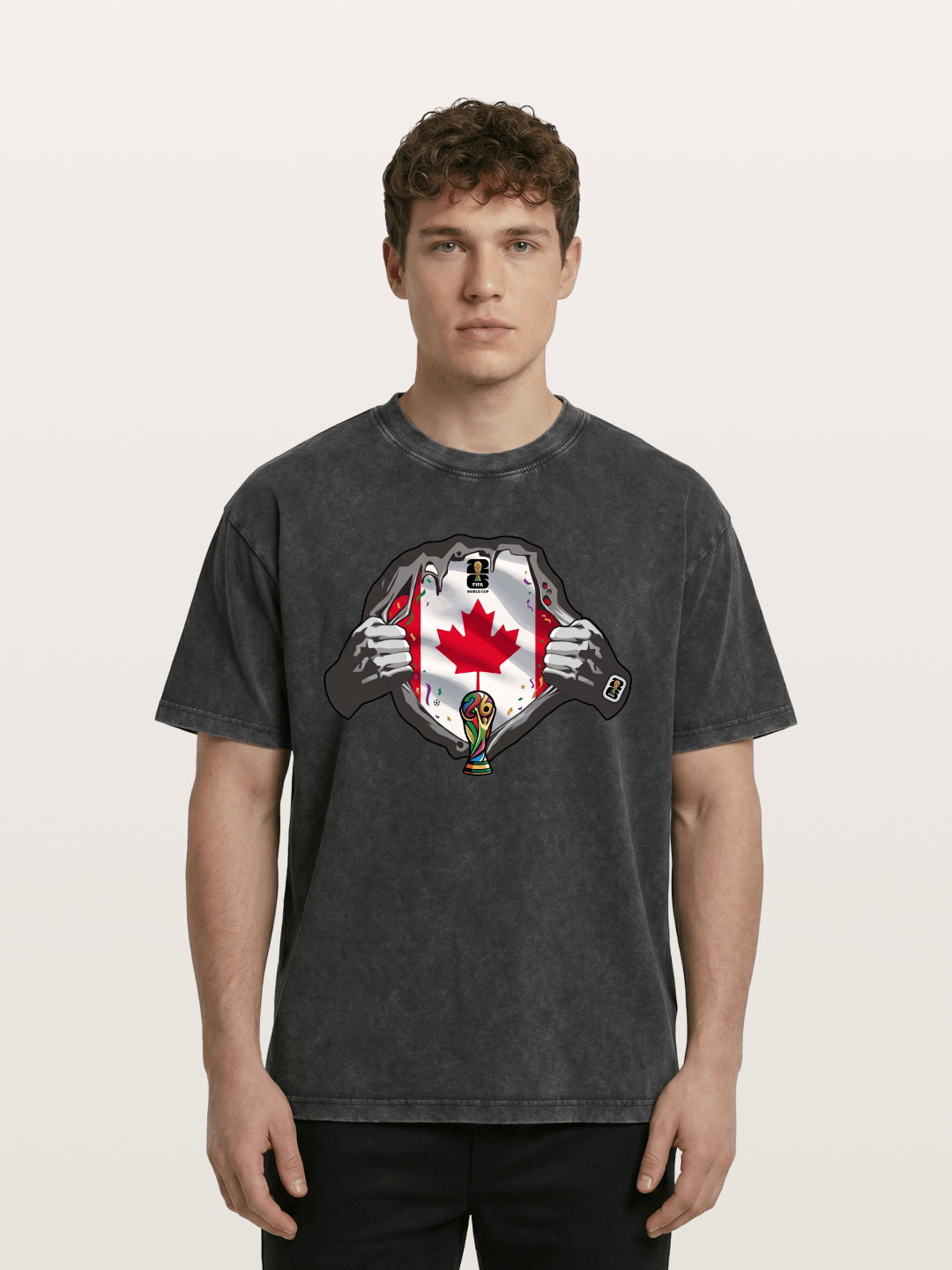 Canada Flag World Cup Poster Washed T-shirt