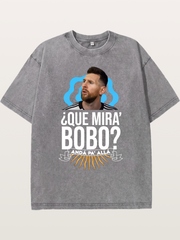Messi Argentina Sun Design Washed T-shirt