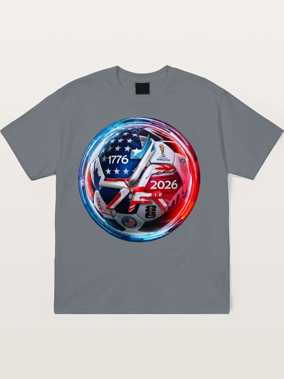2026 USA Soccer Ball Poster Cotton T-shirt