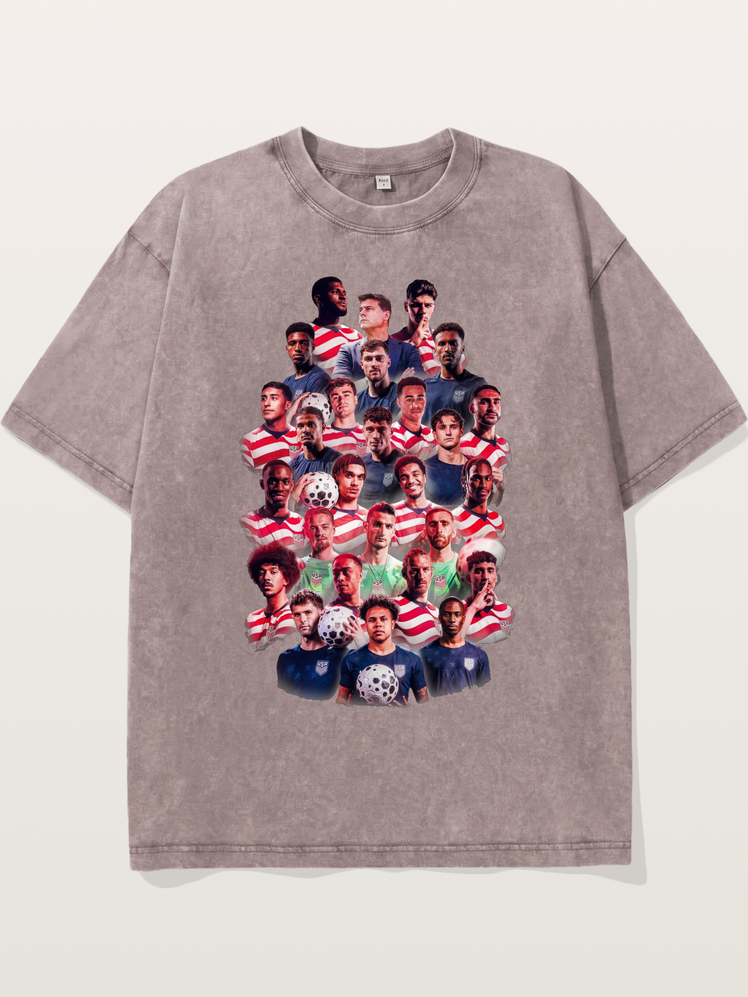 USMNT Full Squad Collage Portrait Washed T-shirt