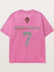 Portugal Ronaldo 7 Jersey Washed T-shirt