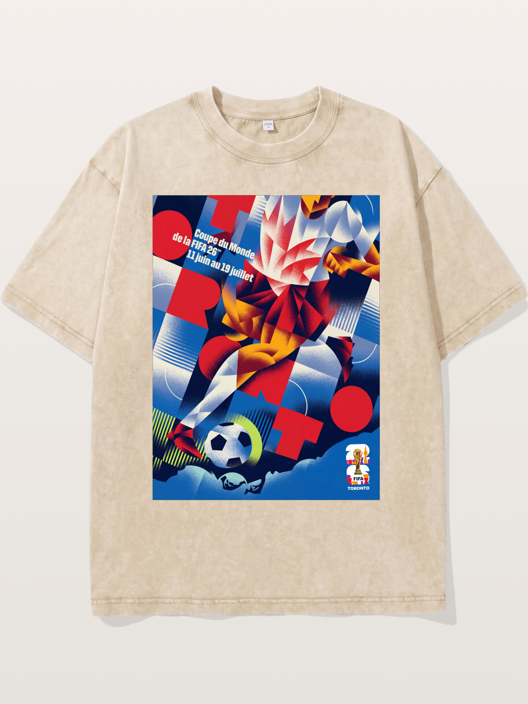Canada WC 2026 Soccer Player Abstract Washed T-shirt
