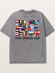 2026 World Cup Nations Flags Collage Washed T-shirt