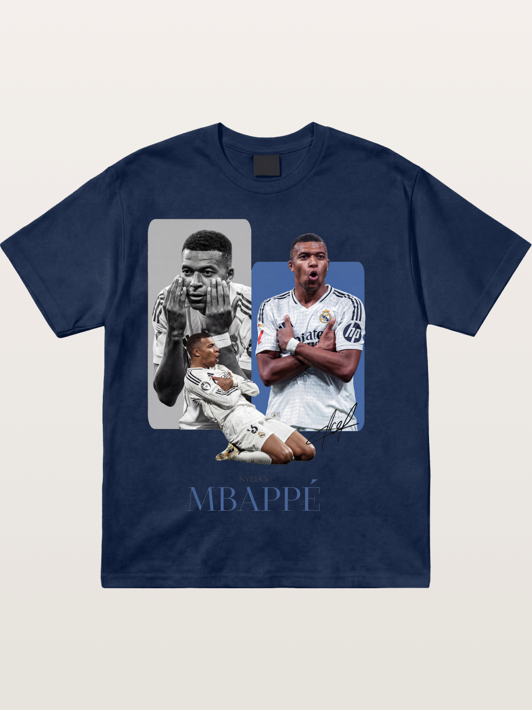 Mbappe Real Madrid Collage Cotton T-shirt