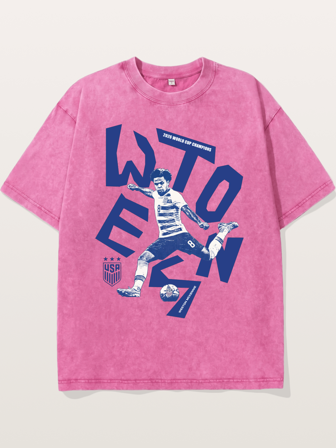 Weston Mckennie Bold USA Lettering Washed T-shirt
