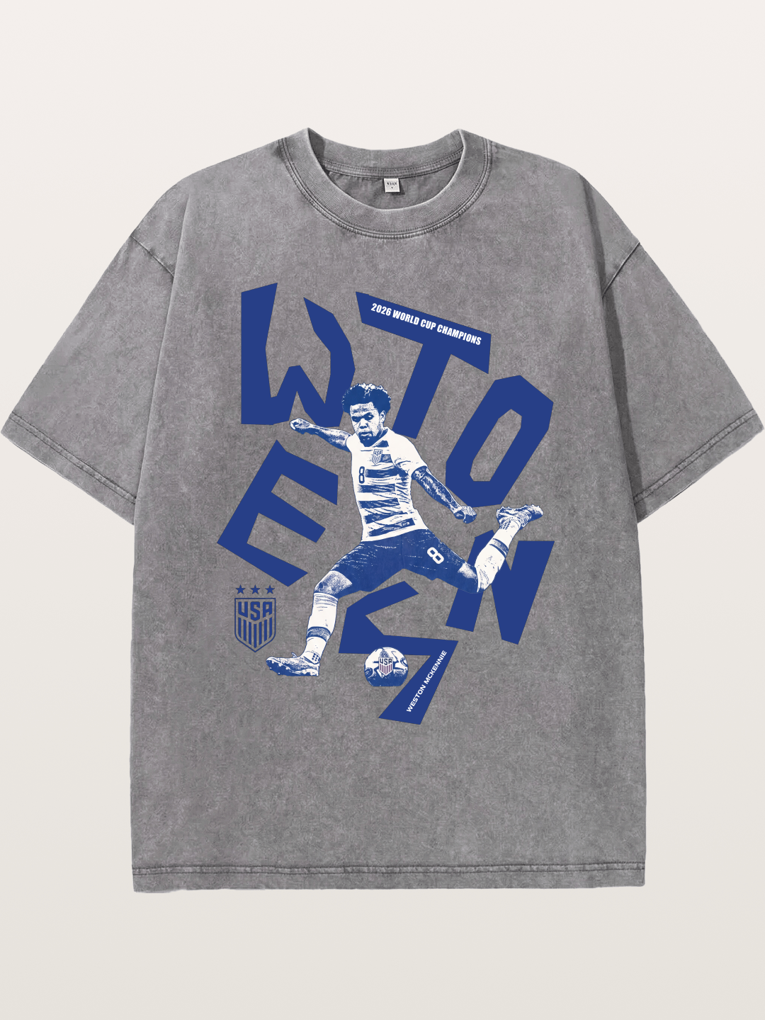 Weston Mckennie Bold USA Lettering Washed T-shirt