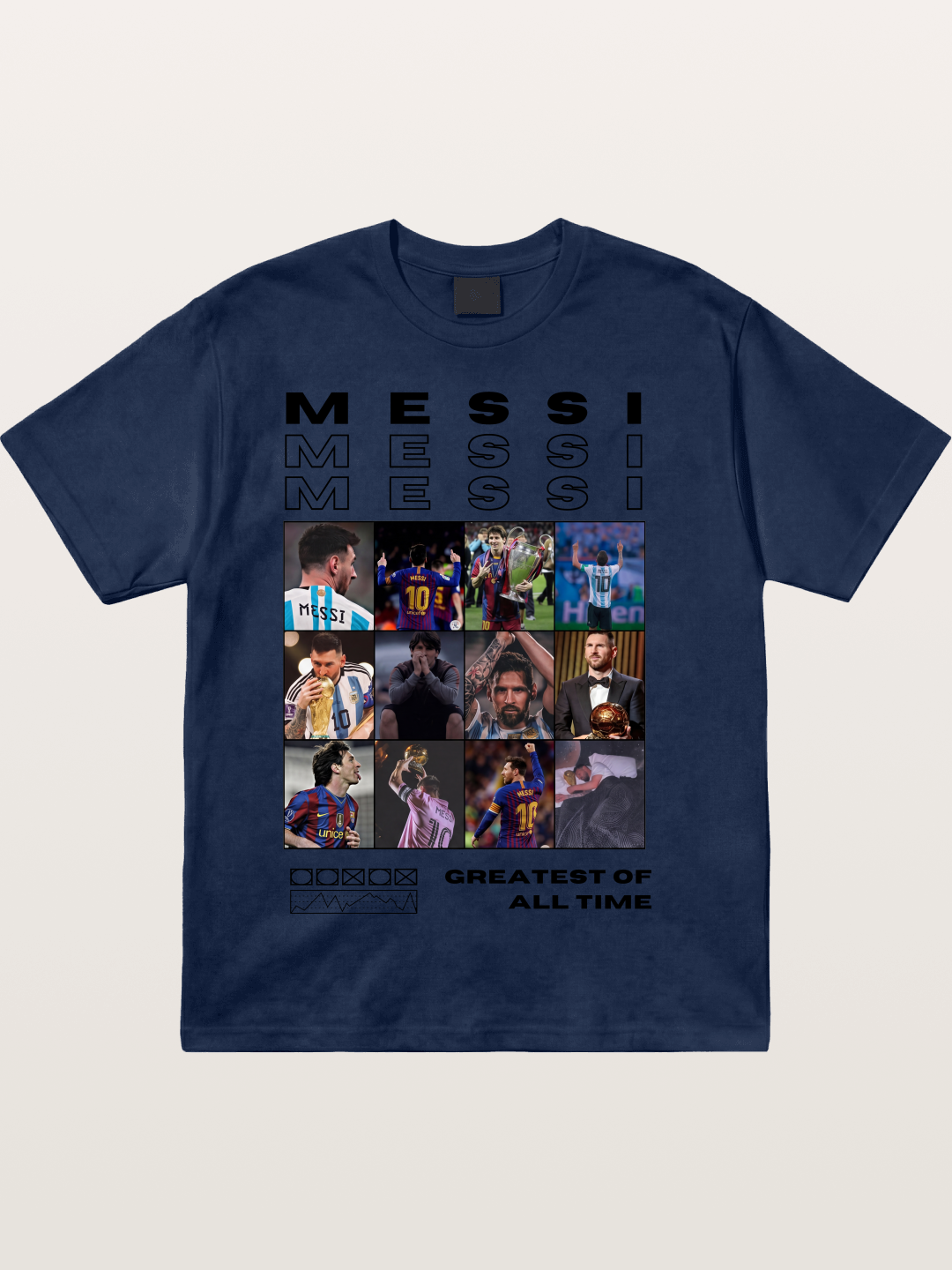 Messi Greatest of All Time Montage Cotton T-shirt