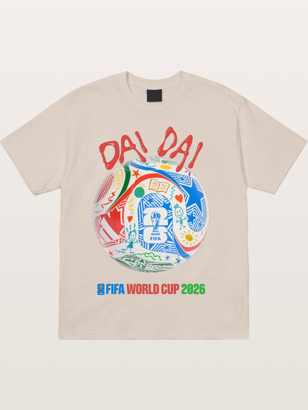 FIFA World Cup 2026 Doodle Soccer Ball Cotton T-shirt