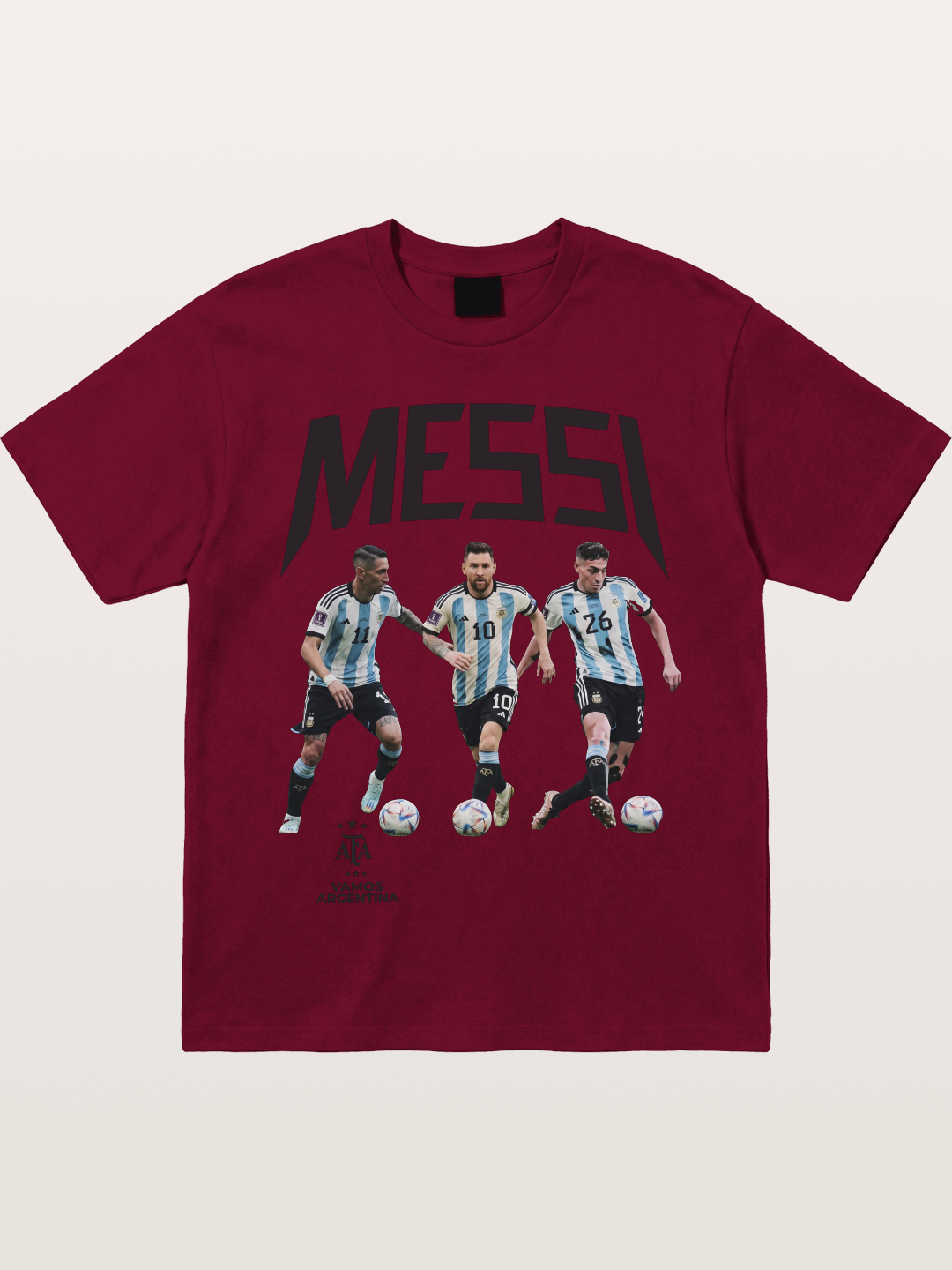 Messi Argentina Trio Soccer Players Gildan T-shirt