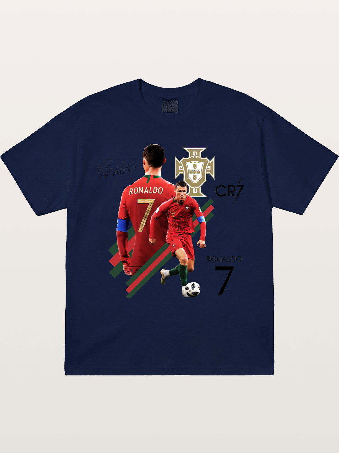 CR7 Portugal Crest Montage Gildan T-shirt
