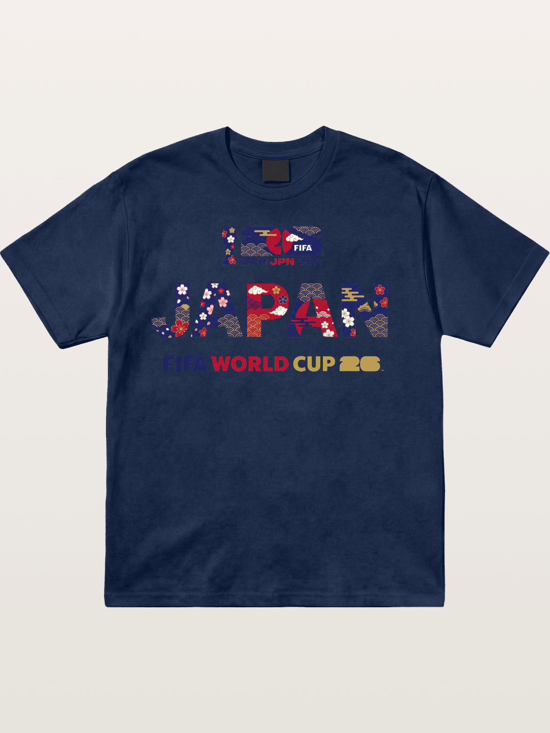 2026 World Cup Japan Sakura Typo Cotton T-shirt