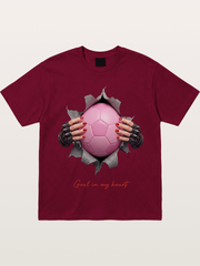 Pink Soccer Goal In My Heart Gildan T-shirt