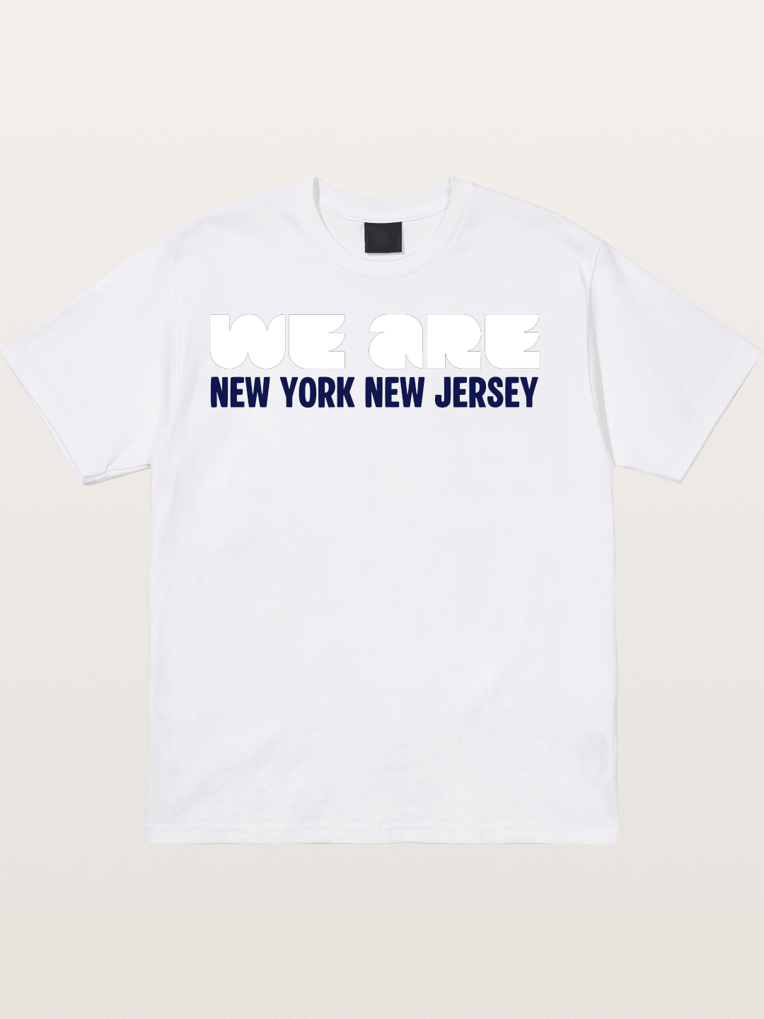 New York New Jersey Navy Typo Cotton T-shirt