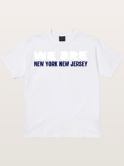 New York New Jersey Navy Typo Cotton T-shirt