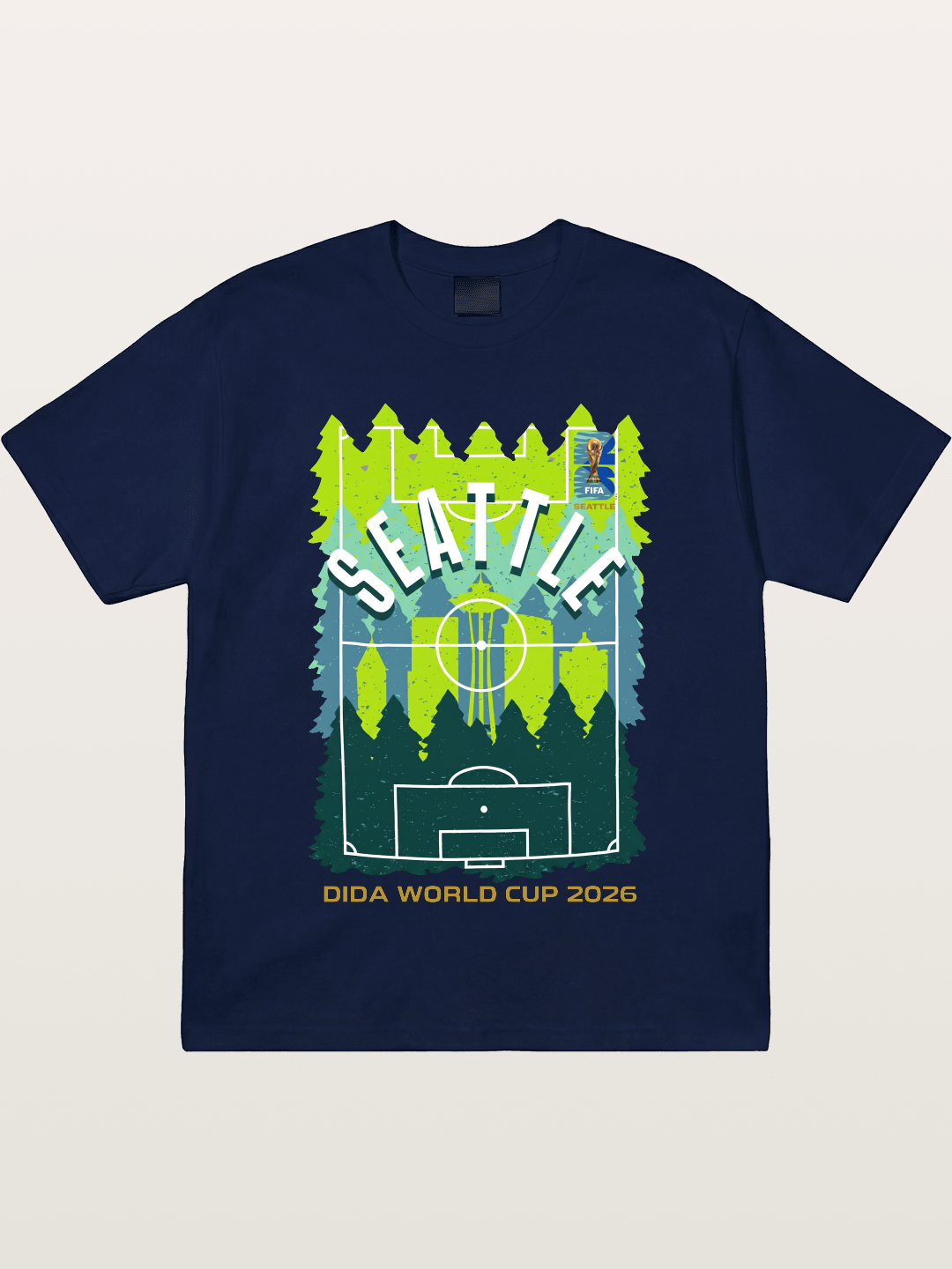 Seattle WC 2026 Forest Soccer Pitch Gildan T-shirt