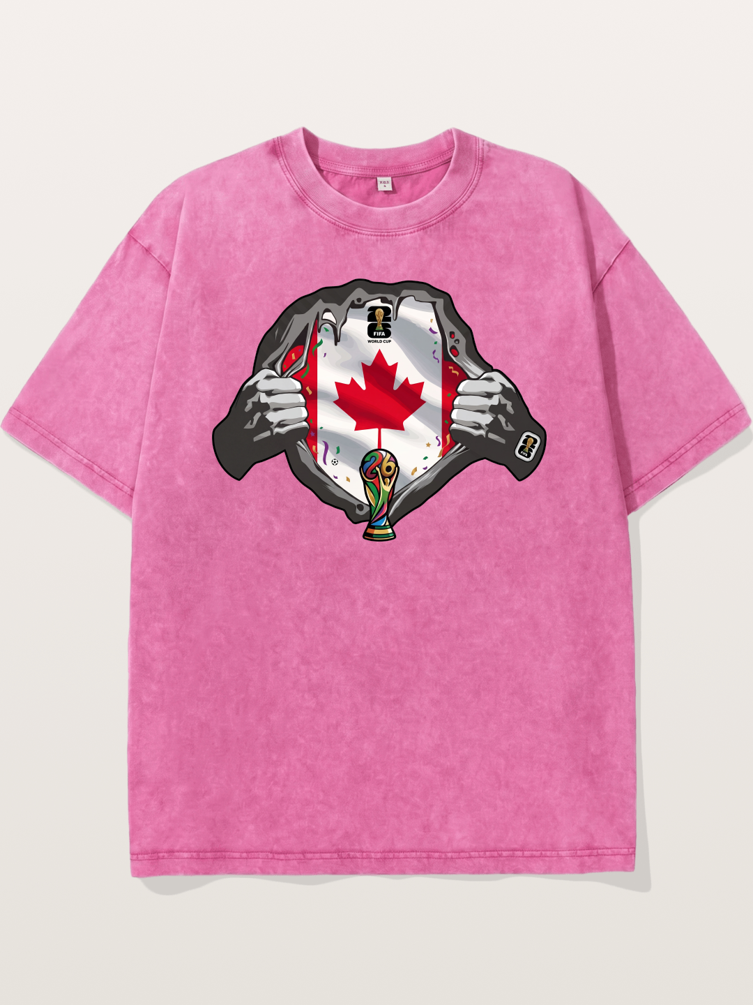 Canada Flag World Cup Poster Washed T-shirt