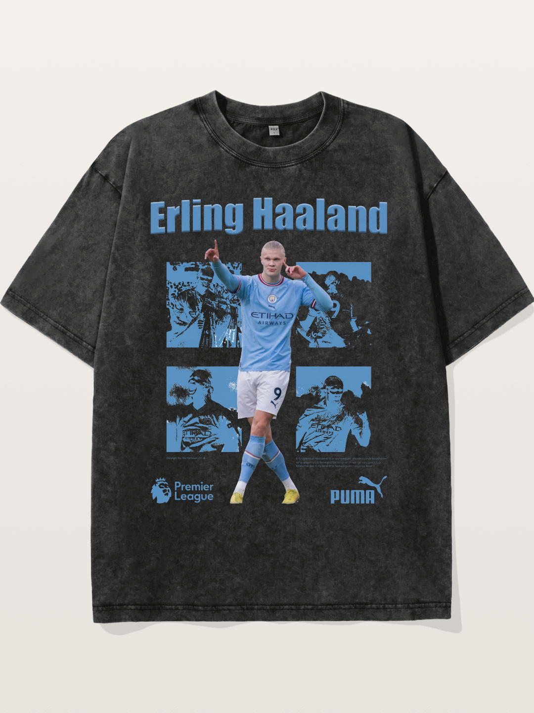 Haaland Premier League Poster Washed T-shirt