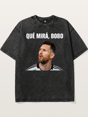 Lionel Messi What Are You Looking At Washed T-shirt