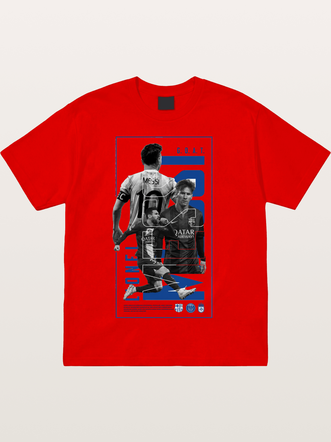 Messi GOAT Collage Poster Cotton T-shirt