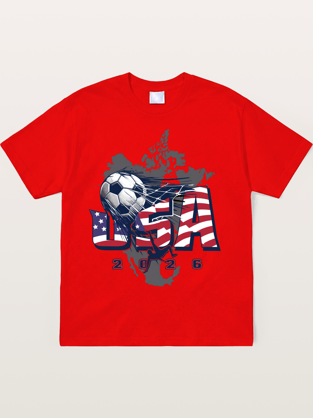 American Flag Soccer Map 2026 Soft-Stay T-shirt