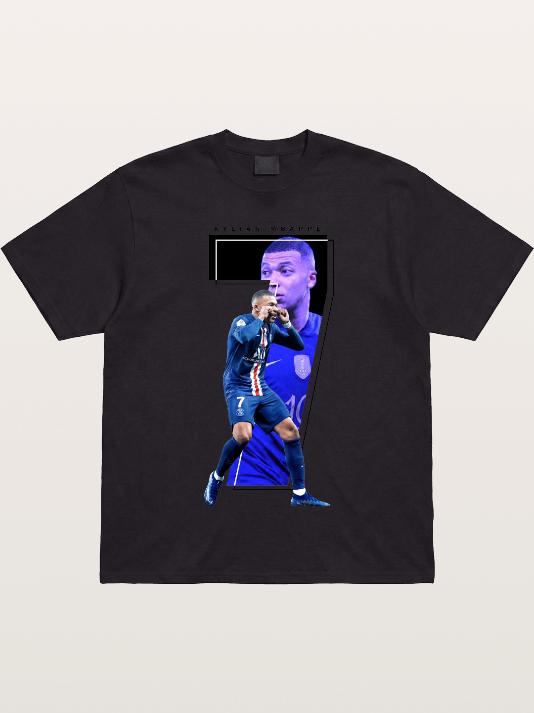 Mbappe Dual Portrait Collage Gildan T-shirt