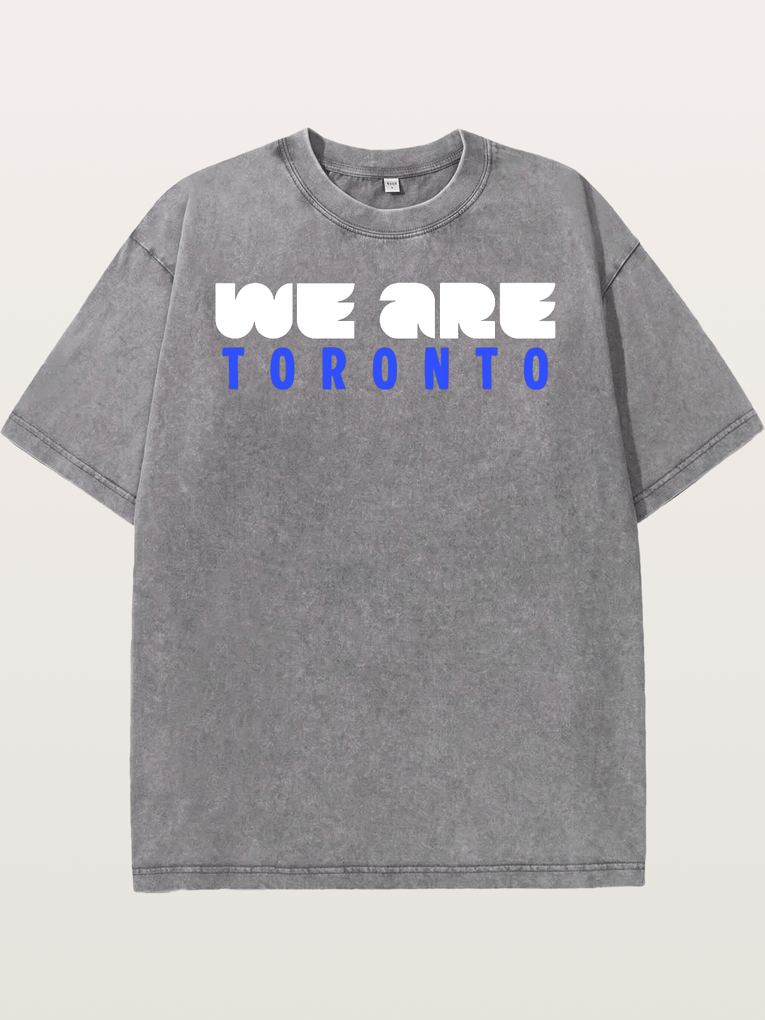 Toronto Blue-Red Two-Tone Text Washed T-shirt