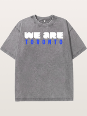Toronto Blue-Red Two-Tone Text Washed T-shirt