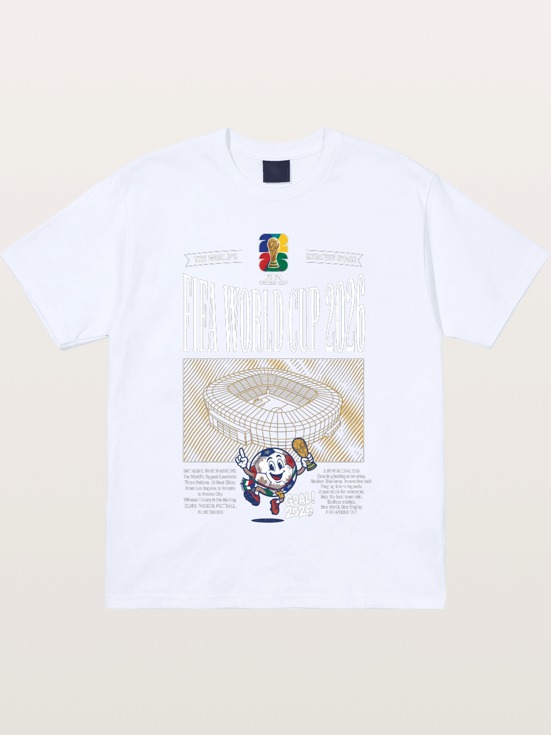 2026 WC Stadium Mascot Line Art Gildan T-shirt