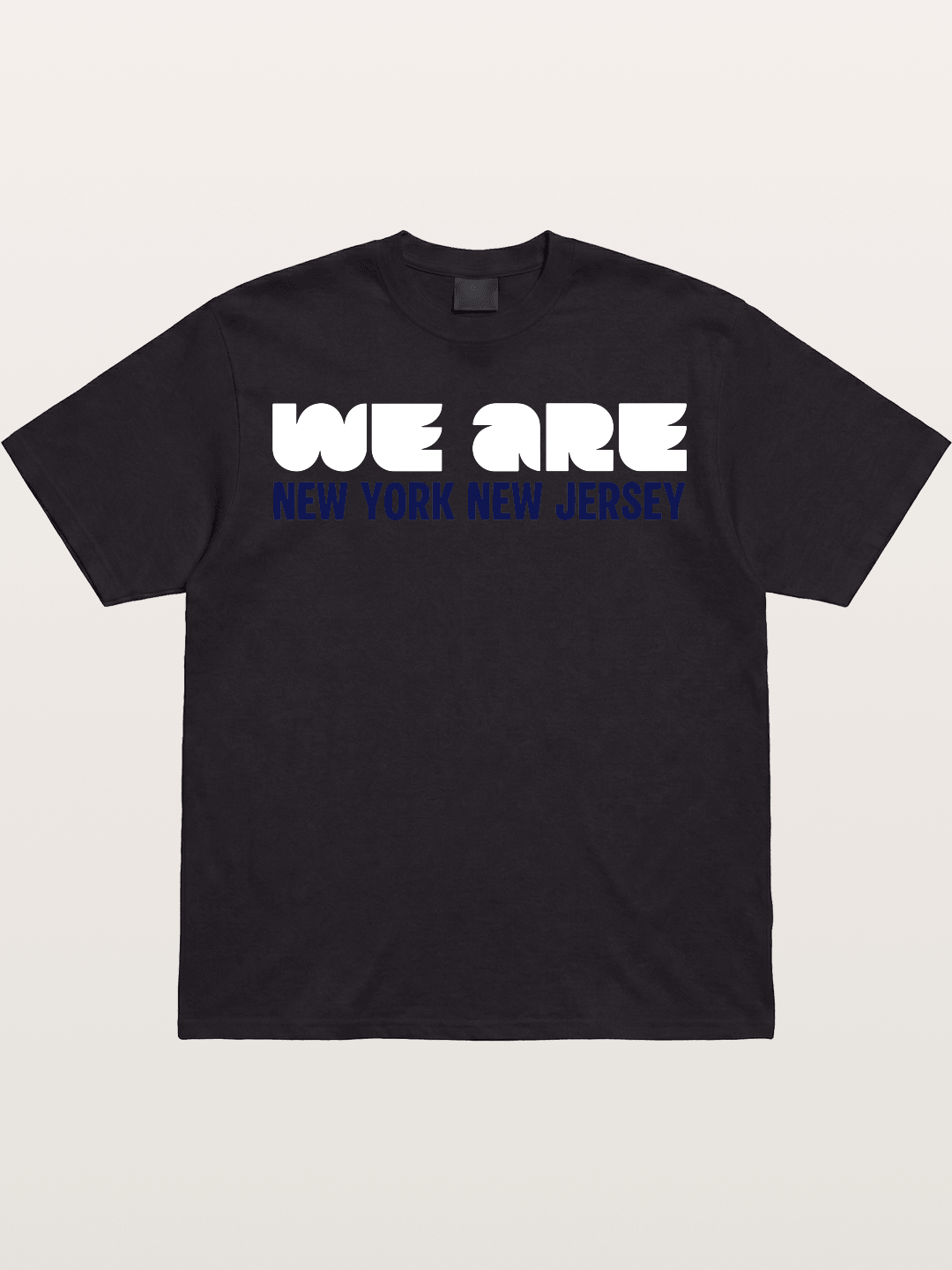 New York New Jersey Navy Typo Gildan T-shirt