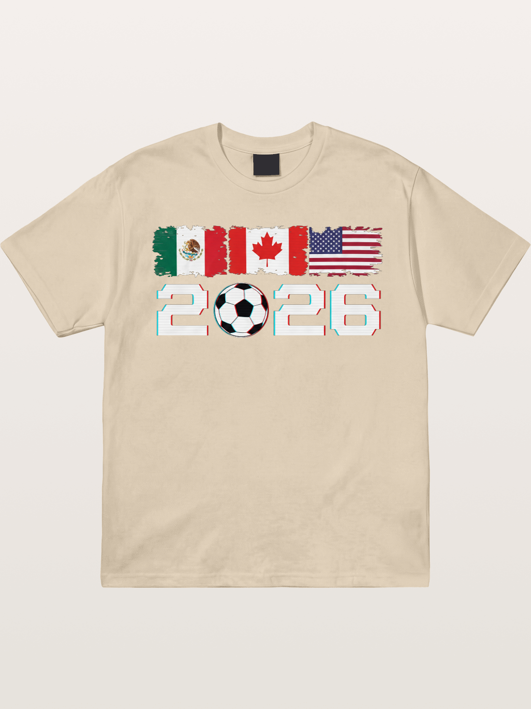 2026 WC USA Mexico Canada Flags Gildan T-shirt