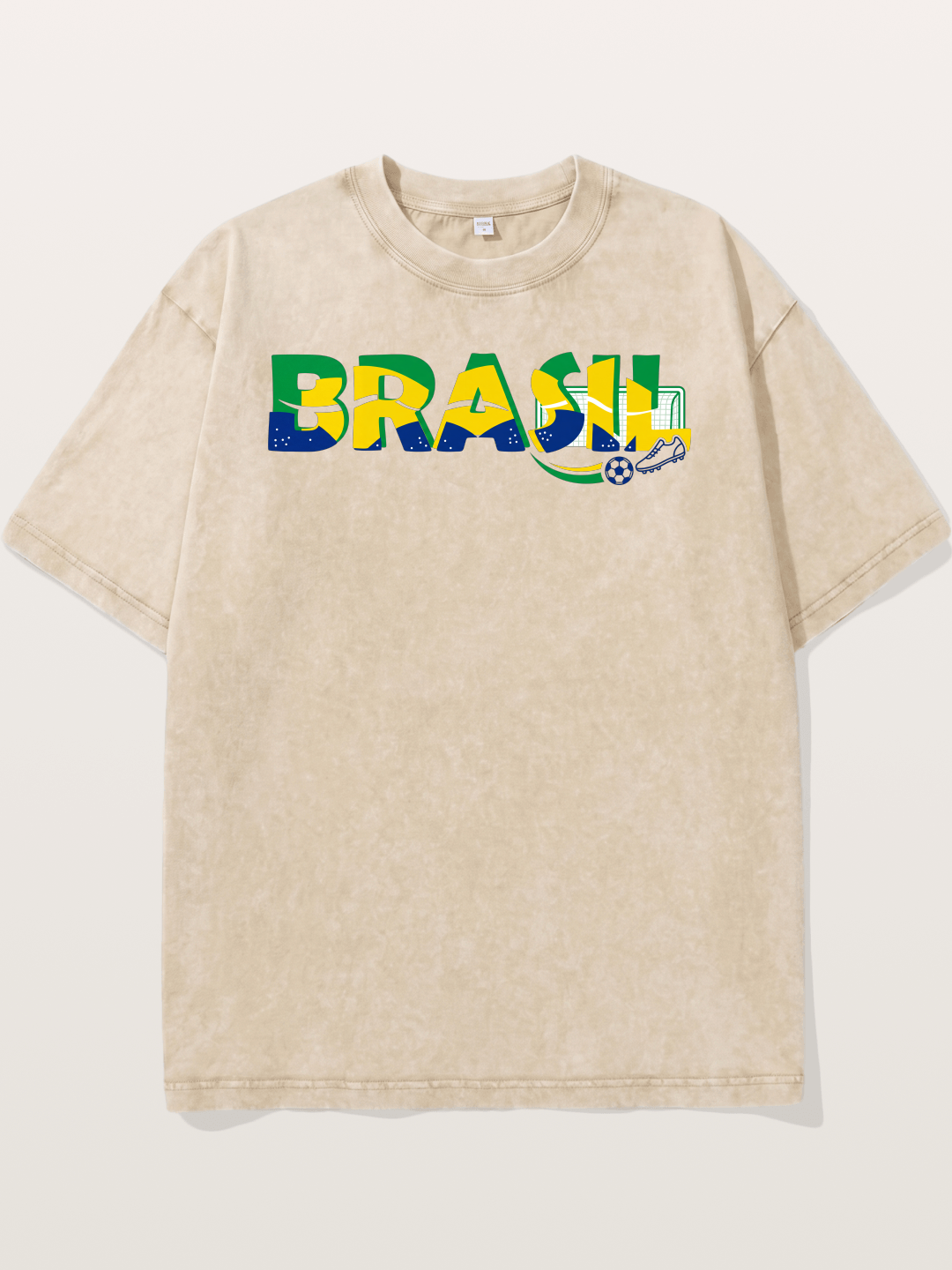 Brasil Typo Soccer Badge Washed T-shirt