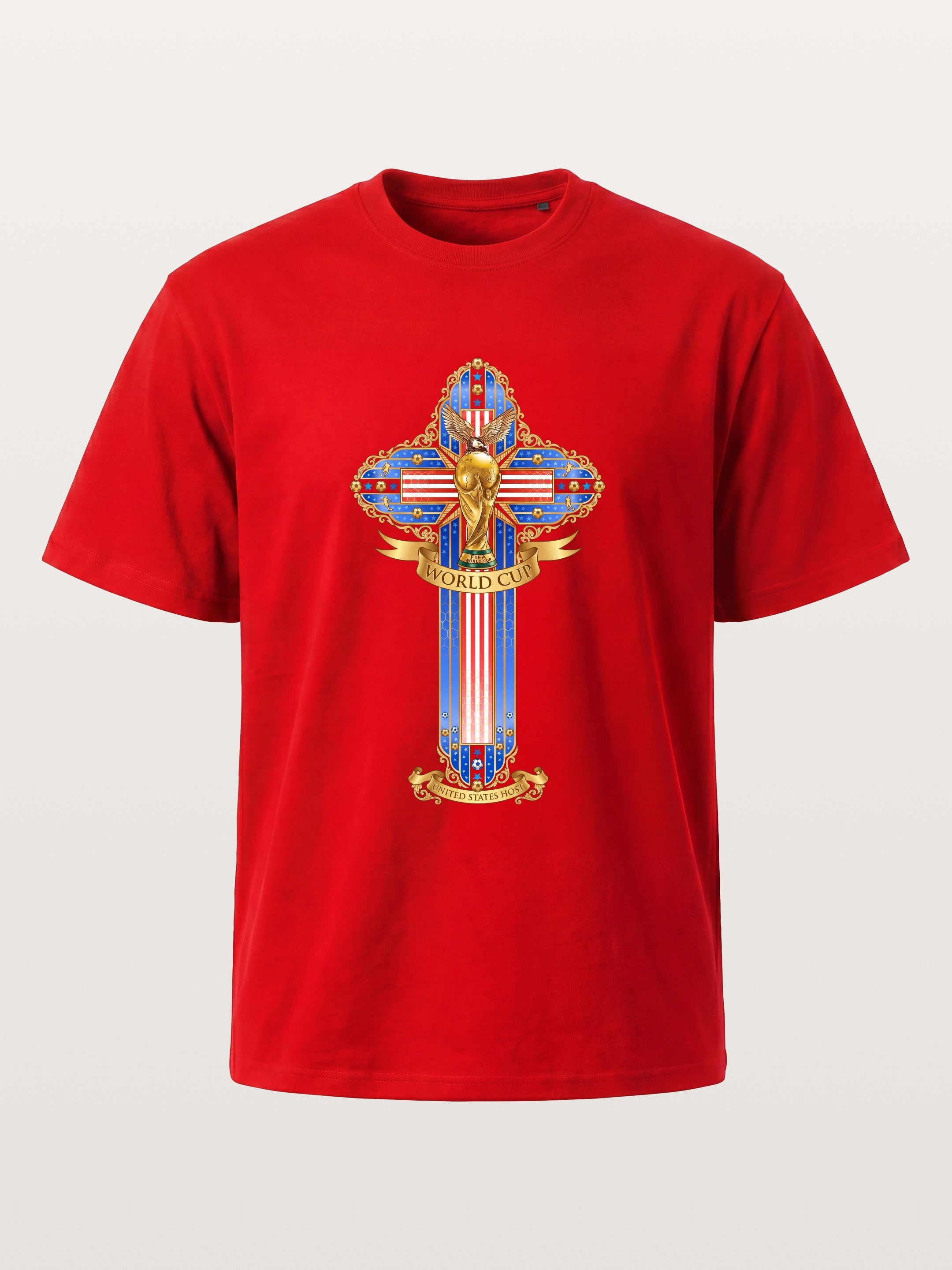 USA Cross World Cup Trophy Card Cotton T-shirt
