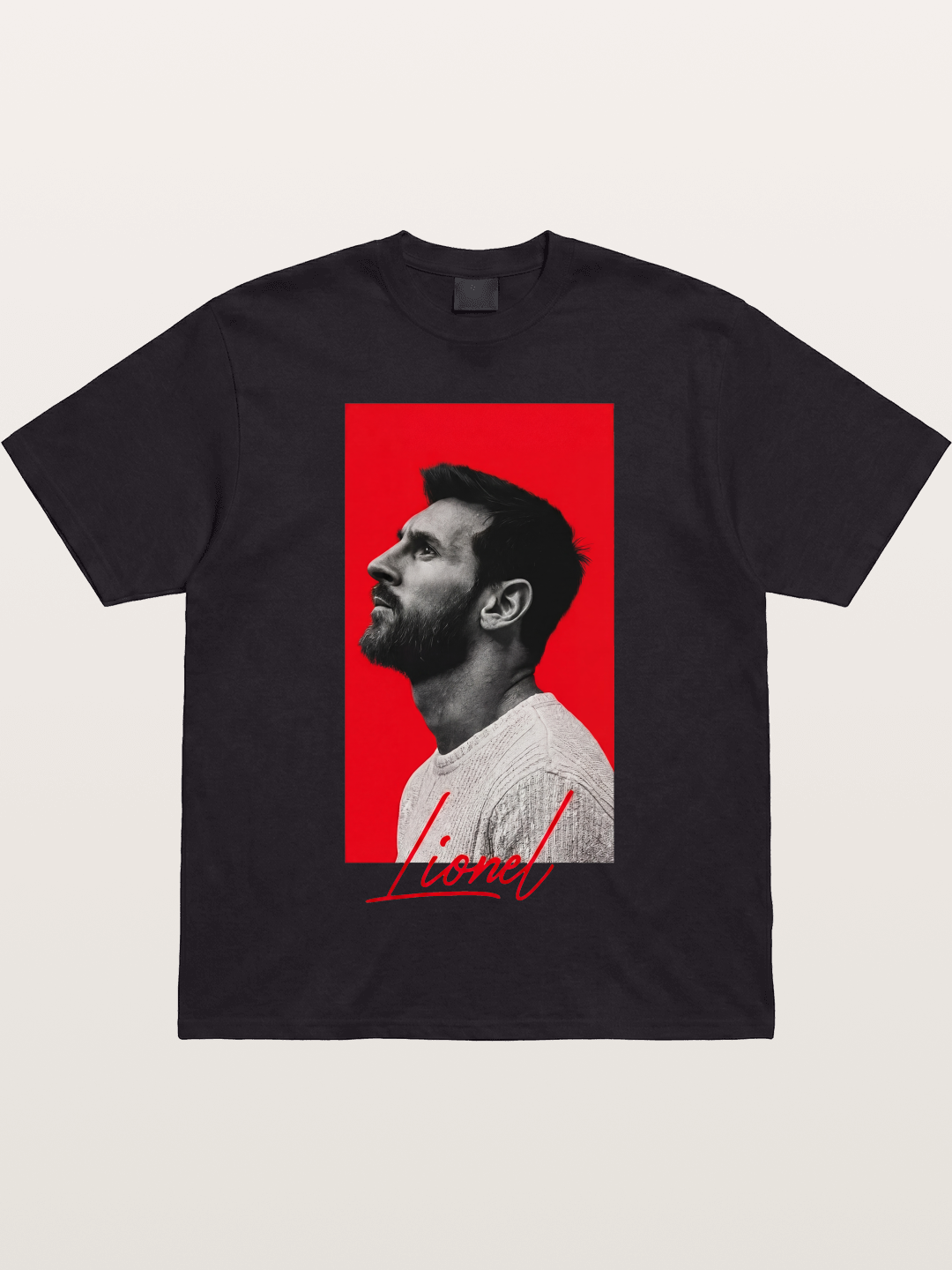 Messi Red Background Portrait Gildan T-shirt