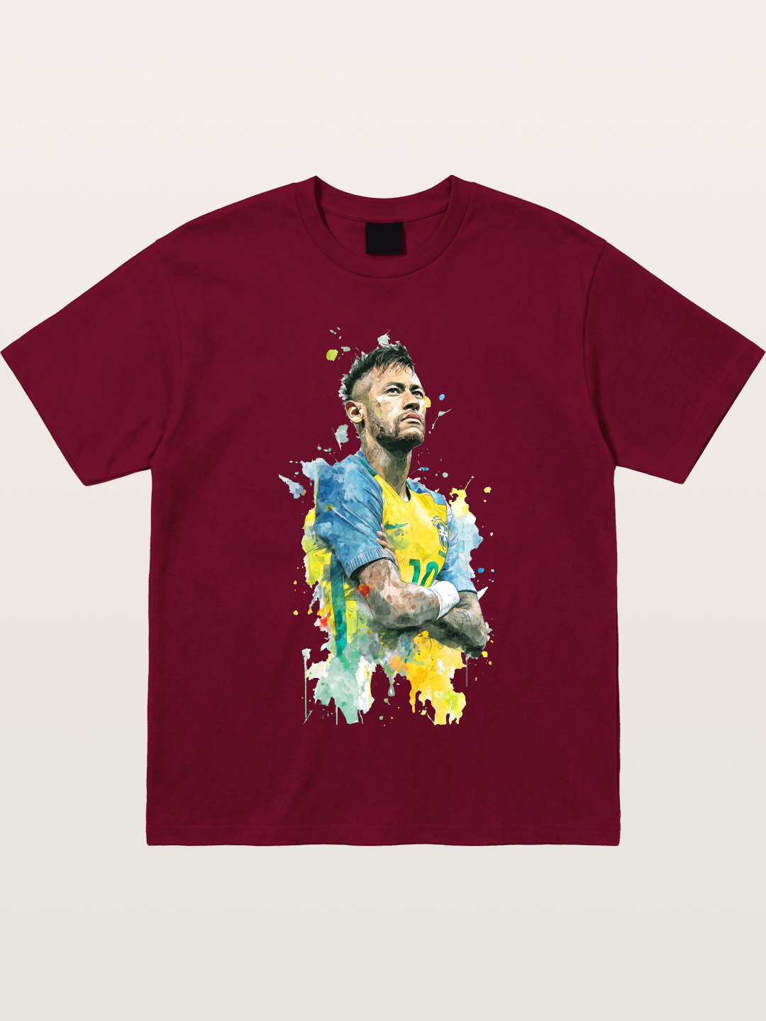 Neymar Brazil Watercolor Print Gildan T-shirt