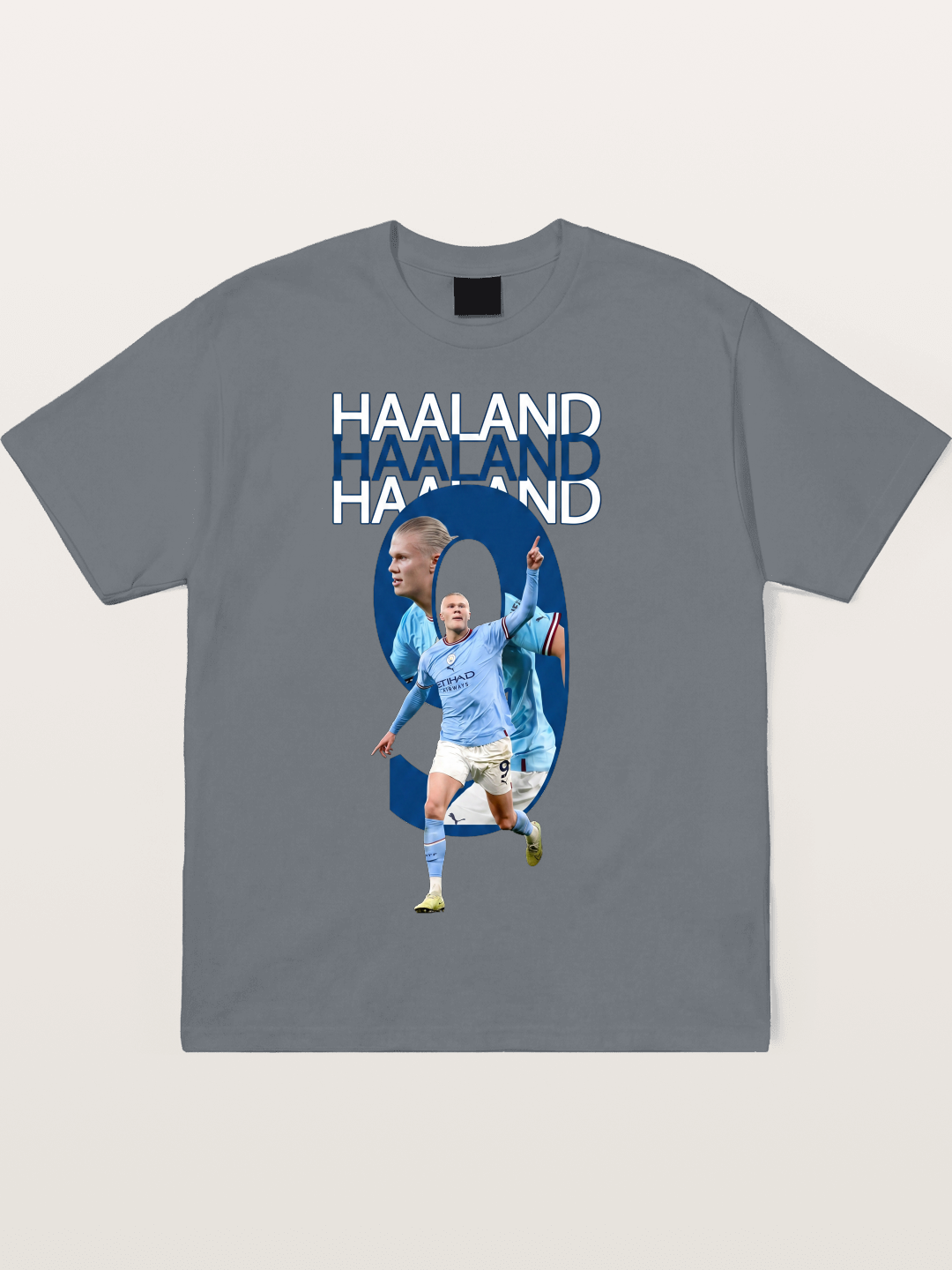 Haaland Man City Number 9 Art Cotton T-shirt