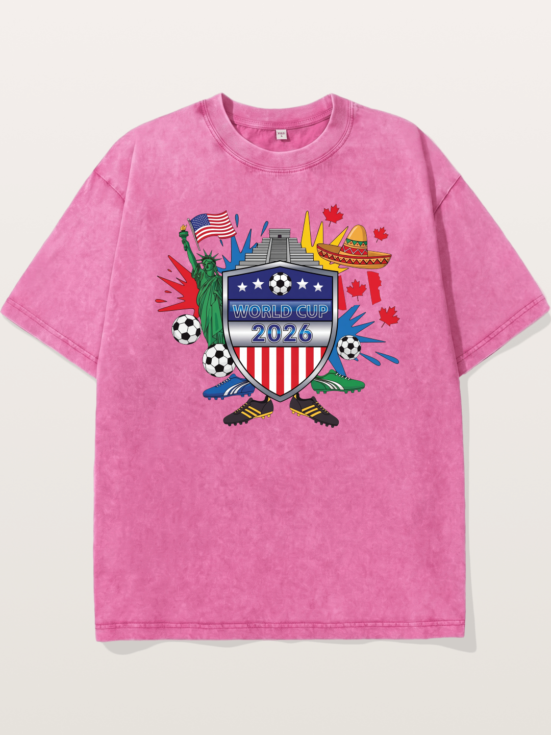 USA Mexico Canada WC Shield Washed T-shirt