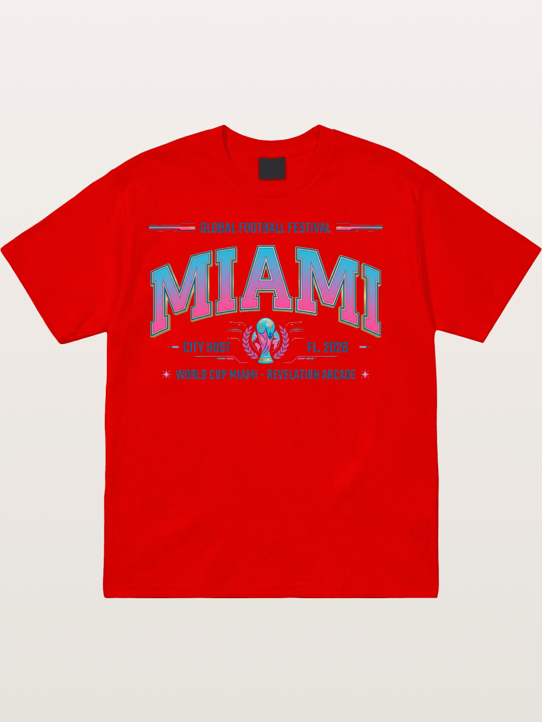 Miami 2026 WC Ombre Typography Cotton T-shirt
