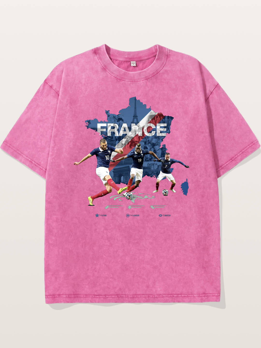 France Football Stars With Map Washed T-shirt