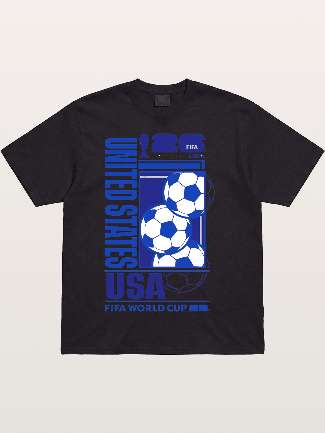 USA Mexico Canada Soccer Art Cotton T-shirt