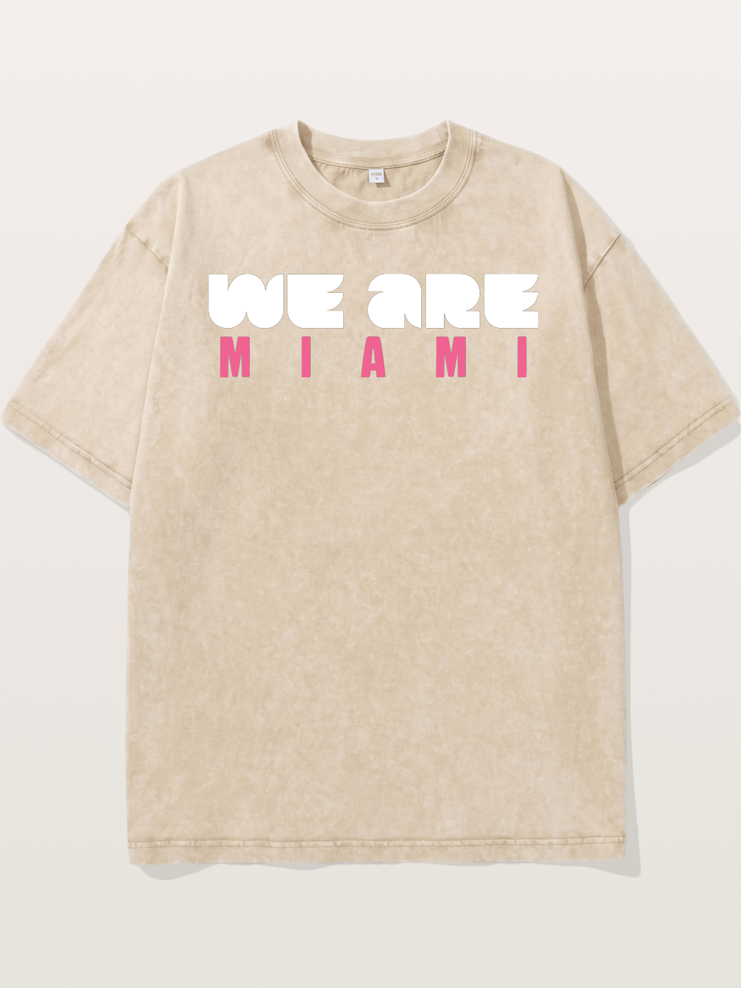 Miami Pink Patterned Letters Washed T-shirt