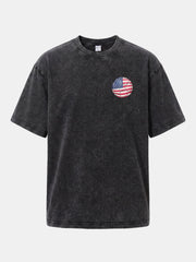 USA Flag Soccer Ball Art Washed T-shirt