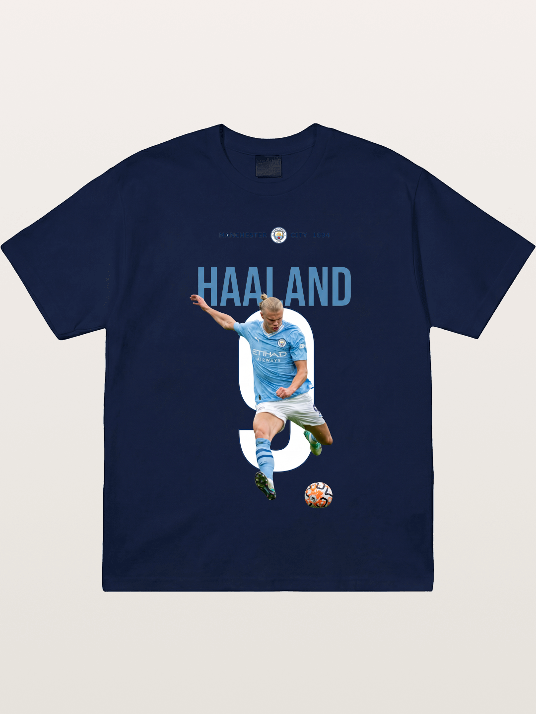 Haaland Number 9 Action Shot Gildan T-shirt