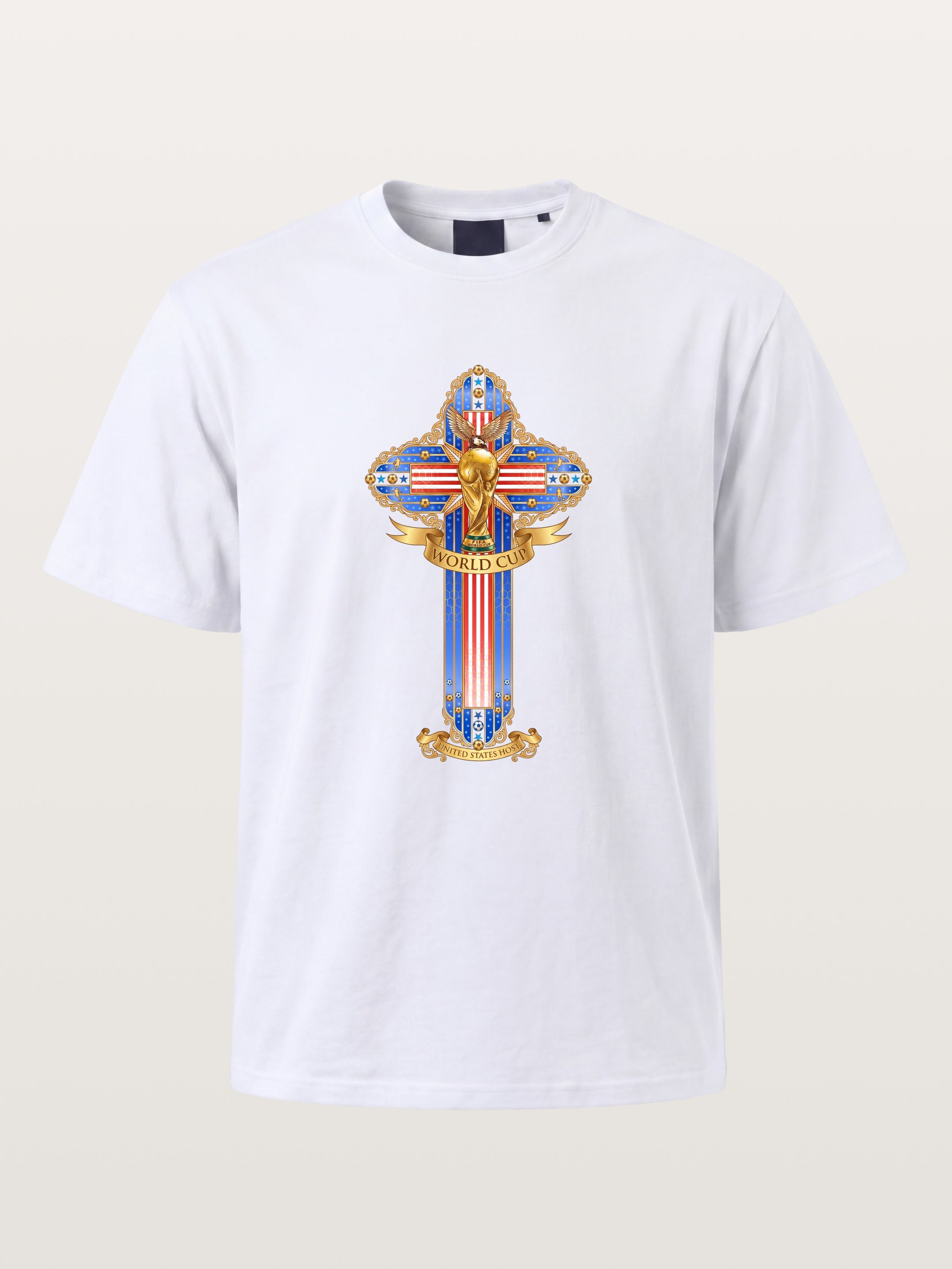 USA Cross World Cup Trophy Card Gildan T-shirt