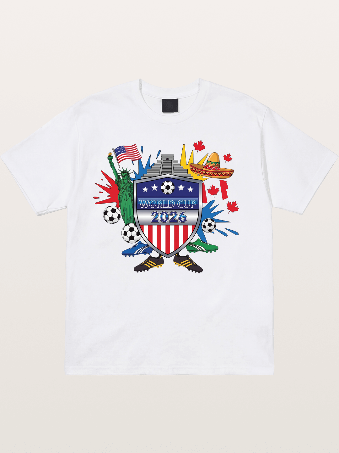 USA Mexico Canada WC Shield Cotton T-shirt