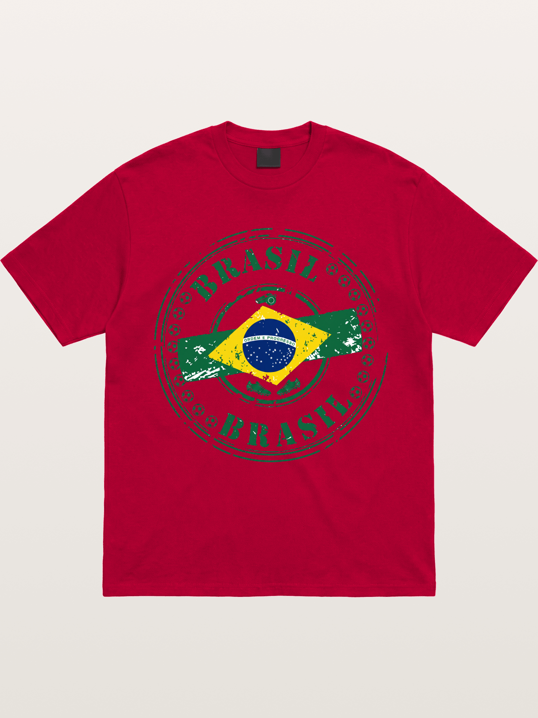 Brazil Flag Stamp Soccer Print Gildan T-shirt