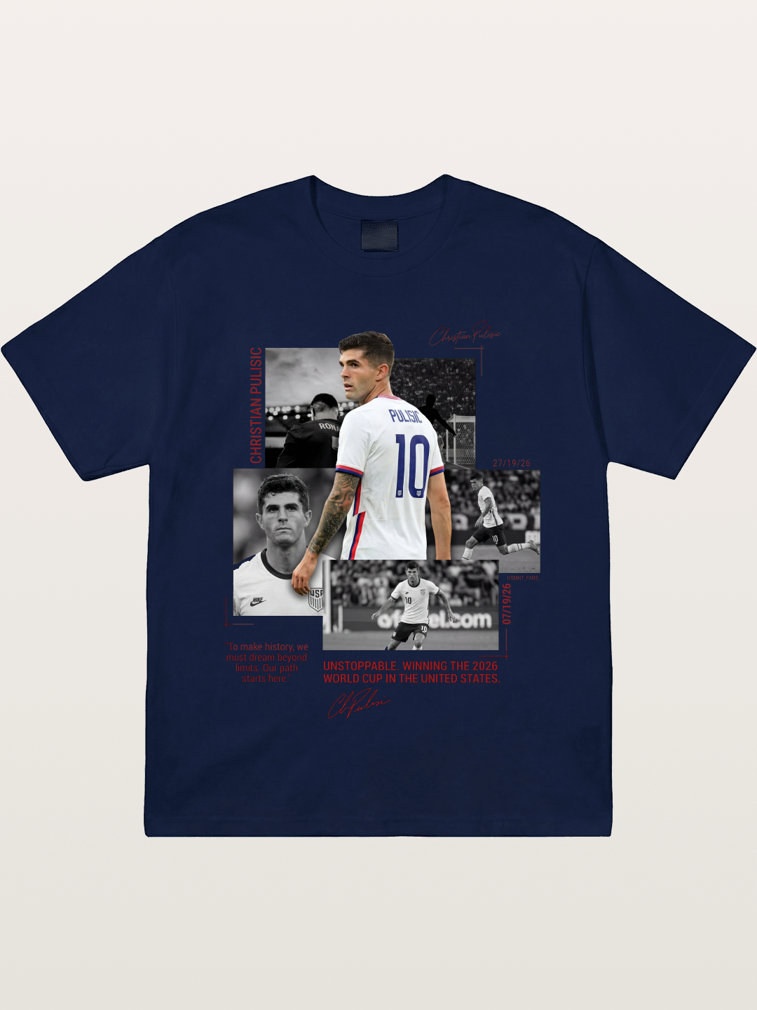 Christian Pulisic Match Day Montage Gildan T-shirt