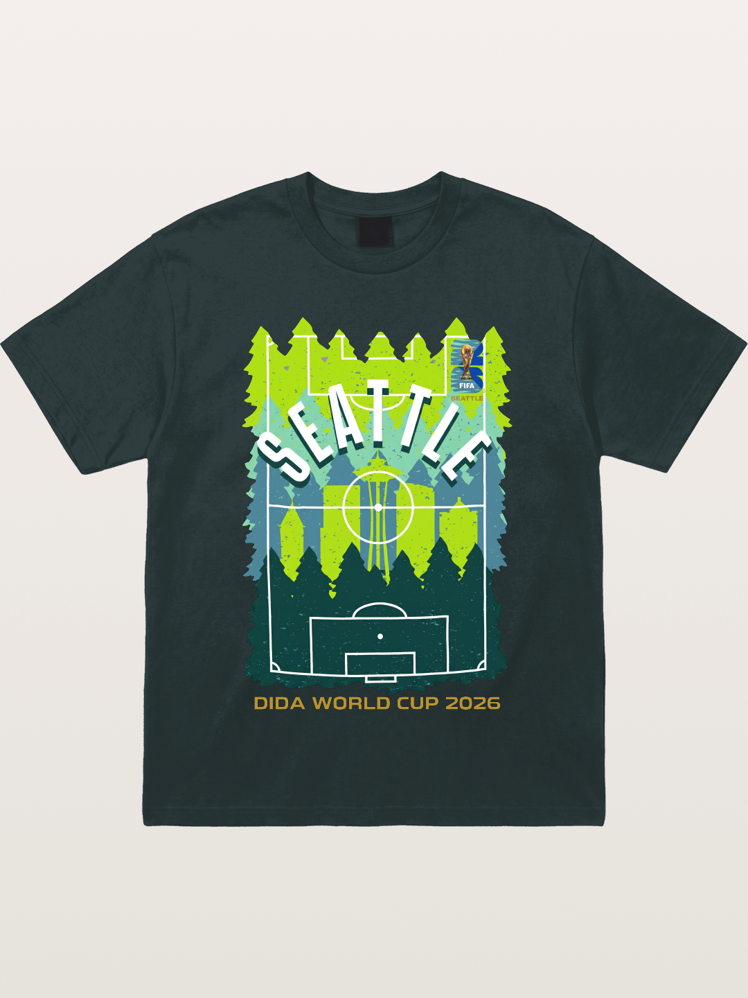 Seattle WC 2026 Forest Soccer Pitch Gildan T-shirt