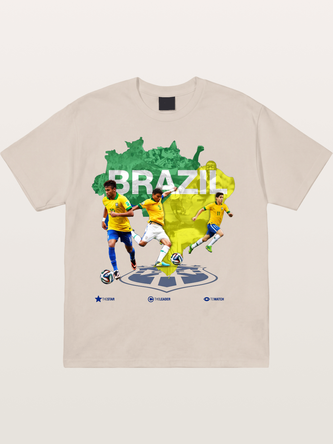 Brazil National Team Stars Collage Cotton T-shirt